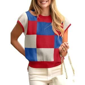 Saodimallsu Women's Sweater M short-sleeve color-block